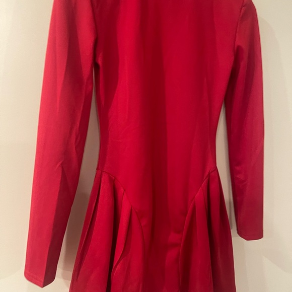 Red Long Sleeve Tailored Custom dress NWOT XS Petite RUNS VERY SMALL - Picture 13 of 15